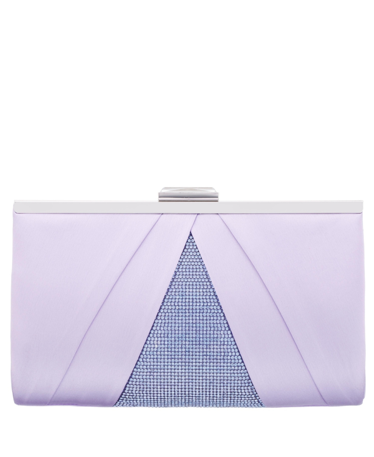 Nina Women's Pleated Stain Crystal Frame Clutch In Royal Lilac