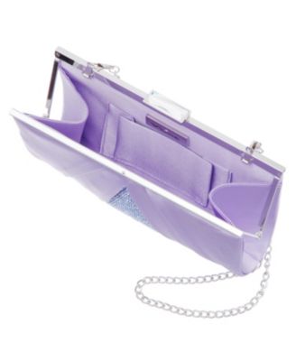 Women's Pleated Stain Crystal Frame Clutch
