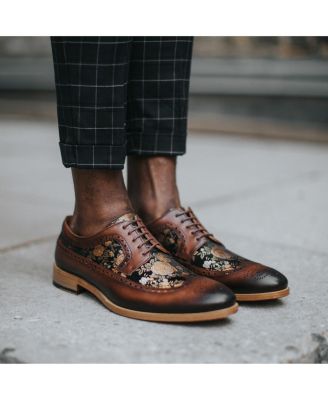 Men's Preston Leather and Jacquard Wingtip Dress Shoes