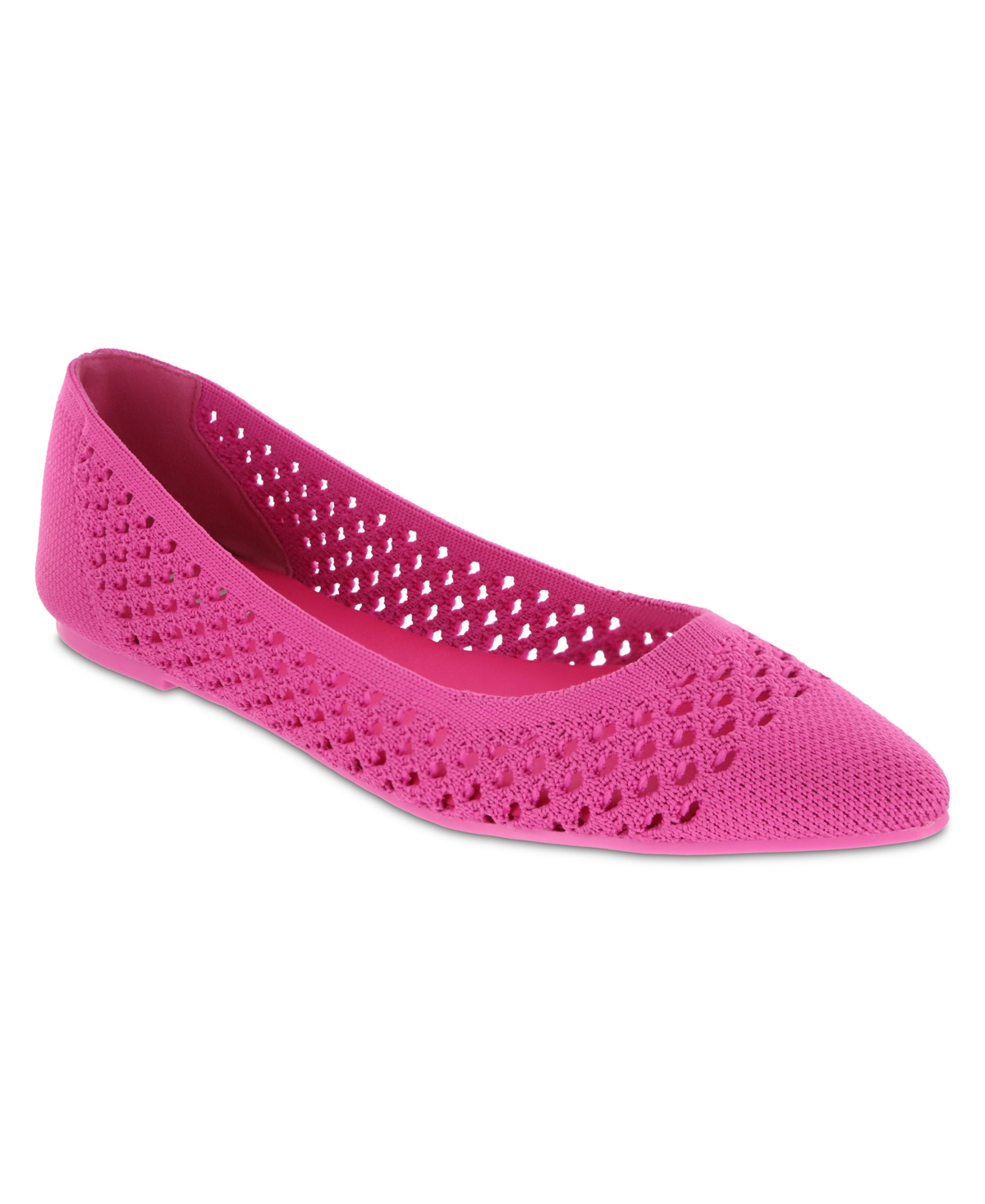 Mia Lovi Knit Pointed Toe Flat In Pink