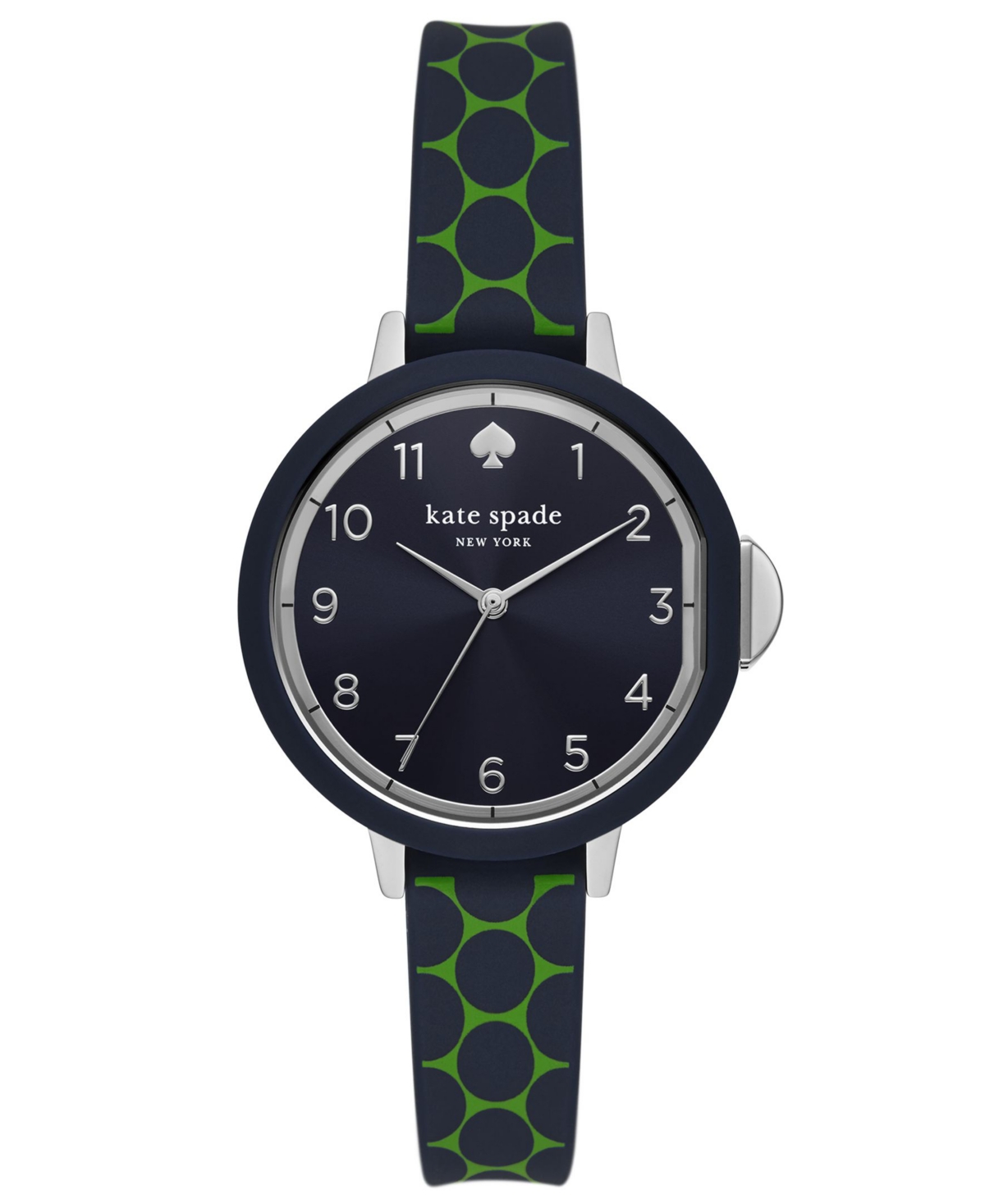 KATE SPADE KATE SPADE NEW YORK WOMEN'S PARK ROW THREE HAND QUARTZ BLUE AND GREEN SILICONE WATCH 34MM