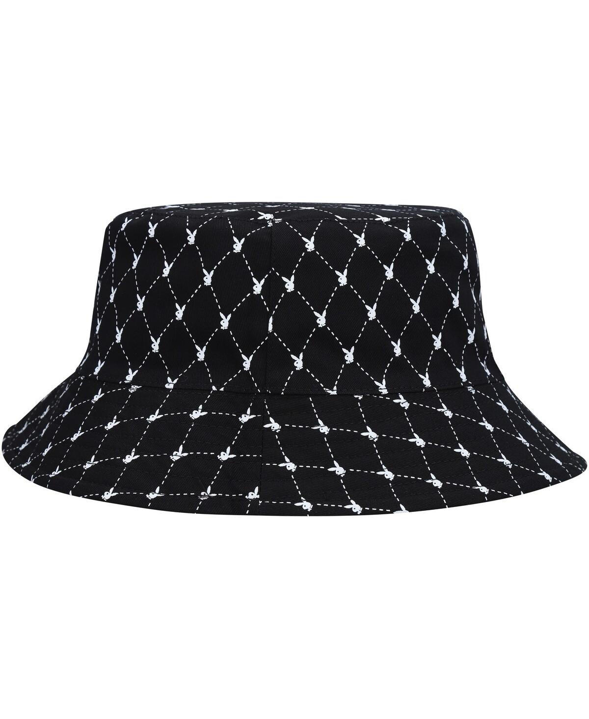 Shop Playboy Men's  Black Reversible Bucket Hat