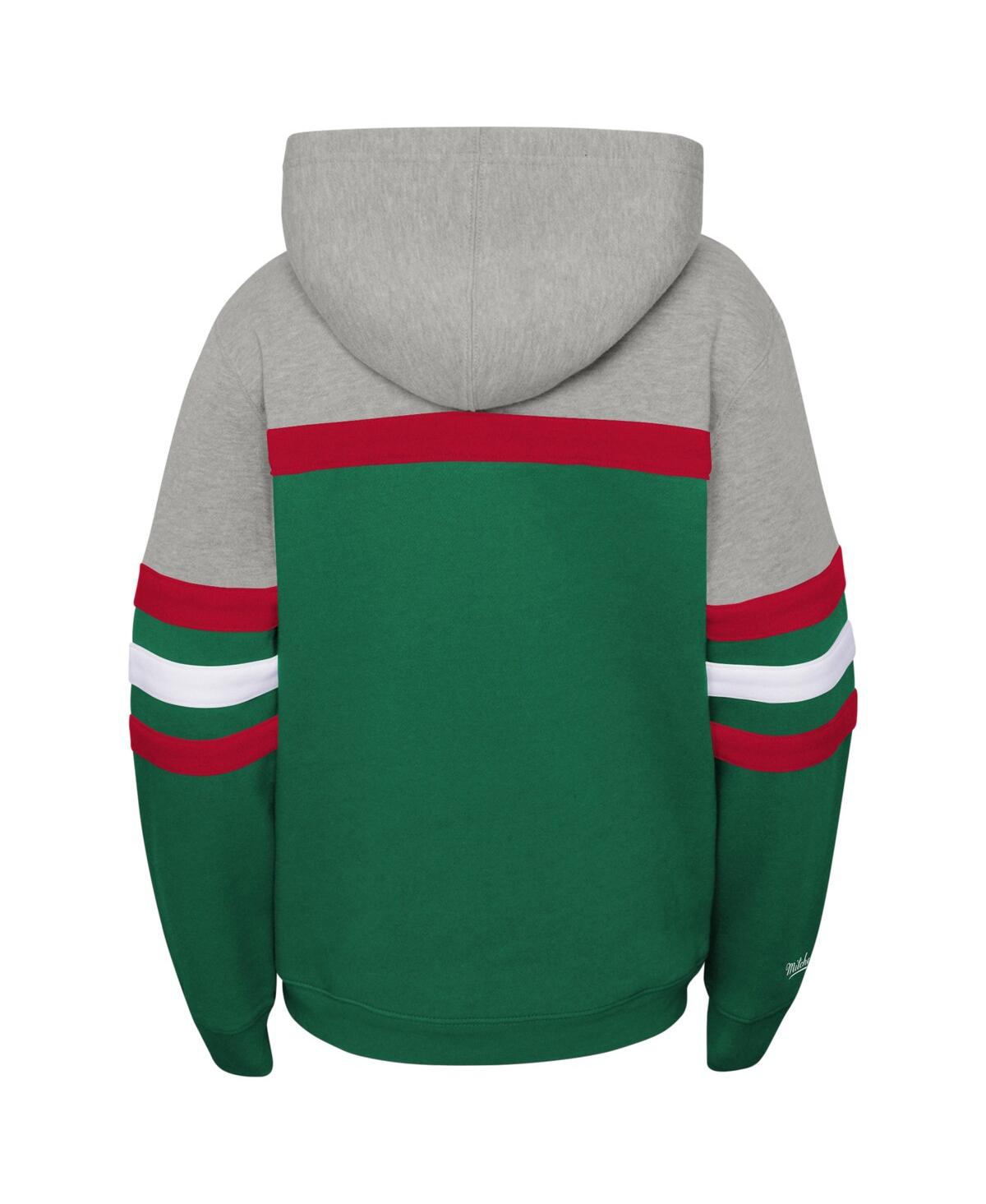 Mitchell & Ness Big Boys And Girls Boys  Heather Gray, Green Milwaukee Bucks Hardwood Classics Head C In Heather Gray,green