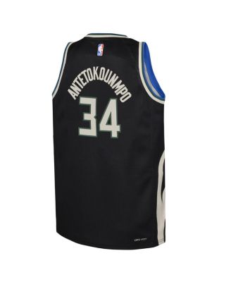 Big Boys Giannis Antetokounmpo Black Milwaukee Bucks Swingman Jersey - Statement Edition