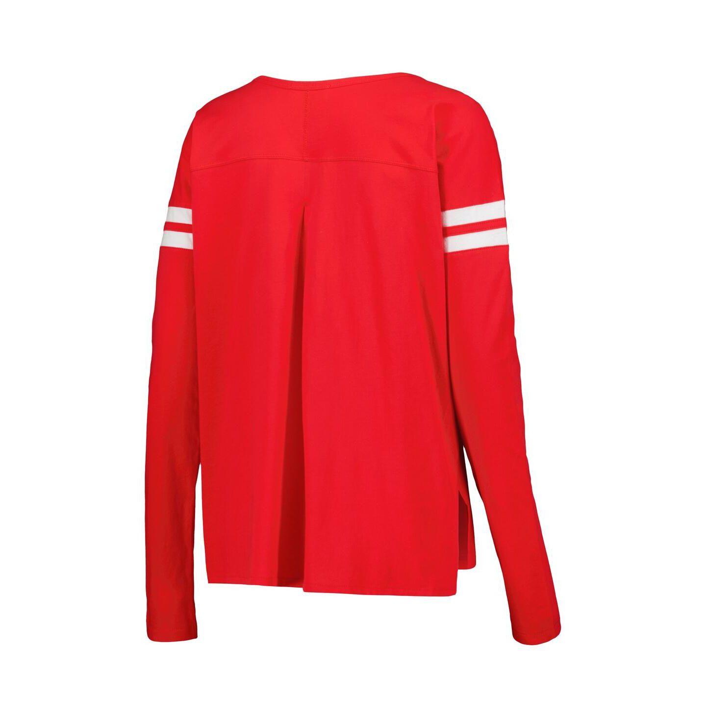 Женская футболка Touch Red Washington Nationals Free Agent Long Sleeve — фото 2
