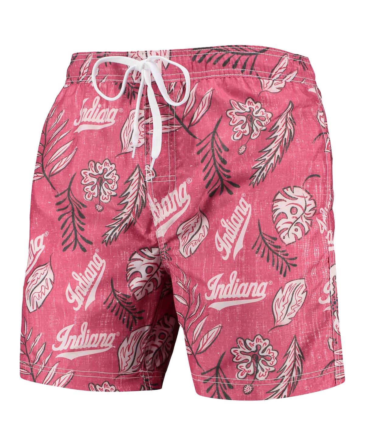 Shop Wes & Willy Men's  Crimson Indiana Hoosiers Vintage Floral Swim Trunks