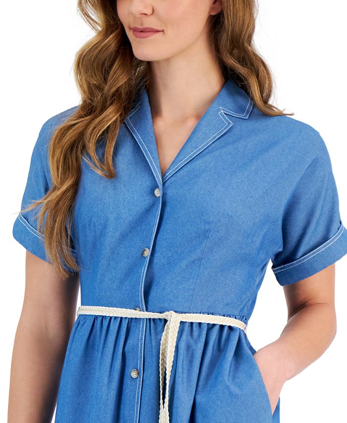 Tahari ASL Women's RopeBelt ShortSleeve Shirtdress Macy's