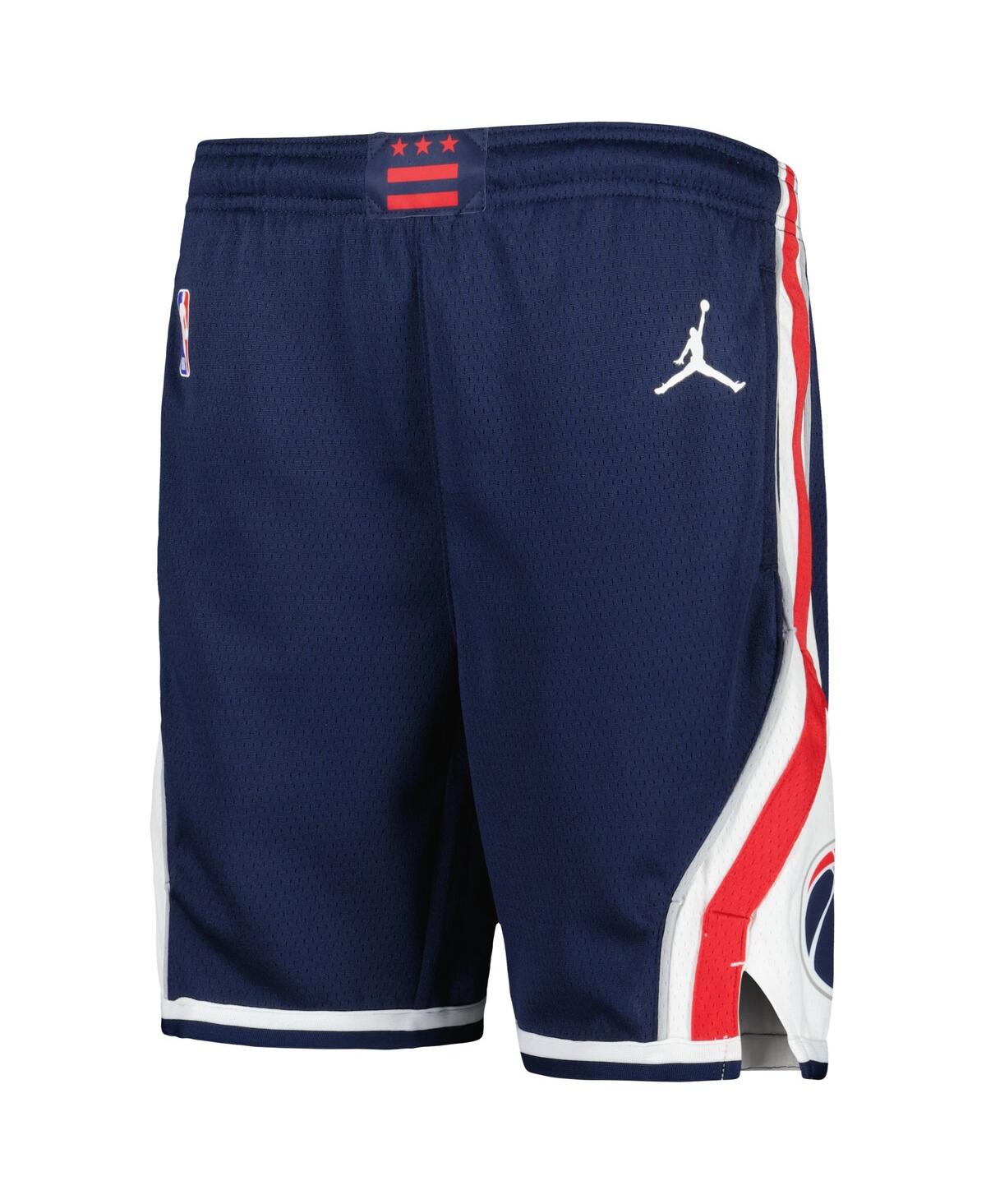 Shop Jordan Big Boys And Girls  Navy Washington Wizards Statement Edition Swingman Performance Shorts