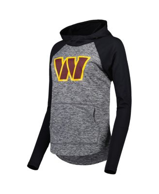 Women's Heathered Gray, Black Washington Commanders Championship Ring Raglan Pullover Hoodie