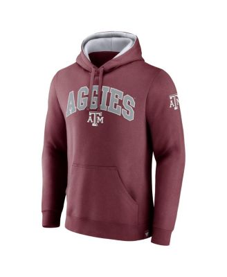Men's Maroon Texas A&M Aggies Arch and Logo Tackle Twill Pullover Hoodie