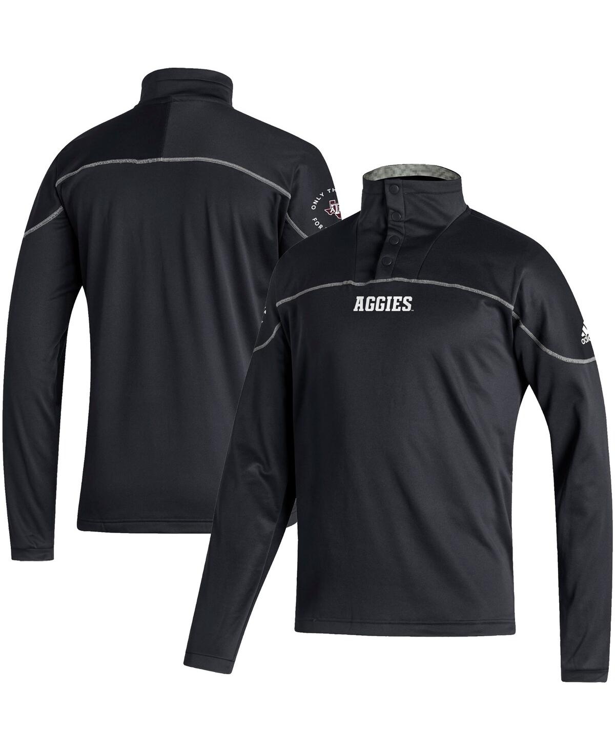 Shop Adidas Originals Men's Adidas Black Texas A&m Aggies Aeroready Knit Quarter-snap Jacket