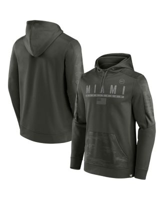 Men's Olive Miami Hurricanes OHT Military-Inspired Appreciation Guardian Pullover Hoodie