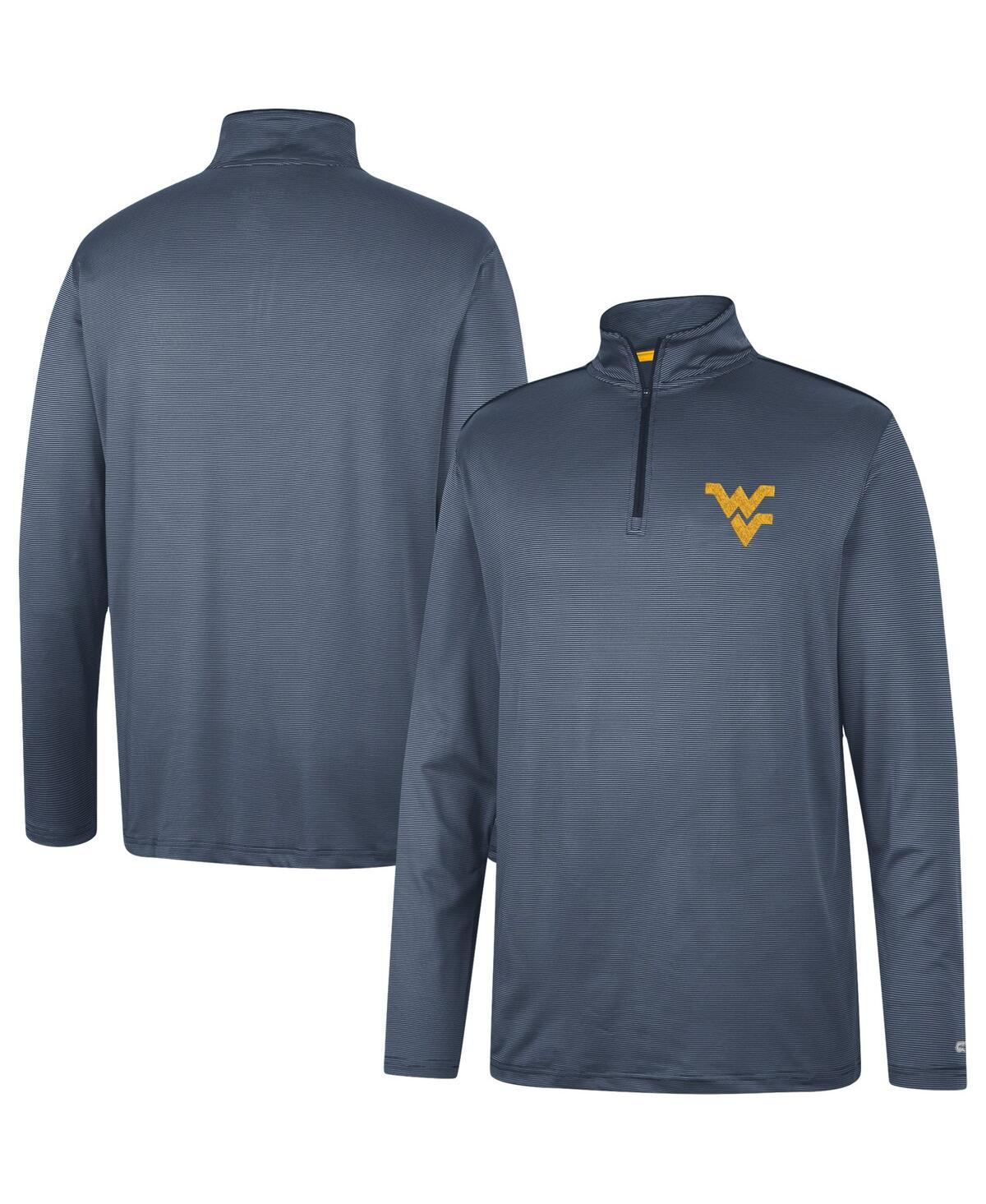 Shop Colosseum Men's  Navy West Virginia Mountaineers Logo Quarter-zip Windshirt