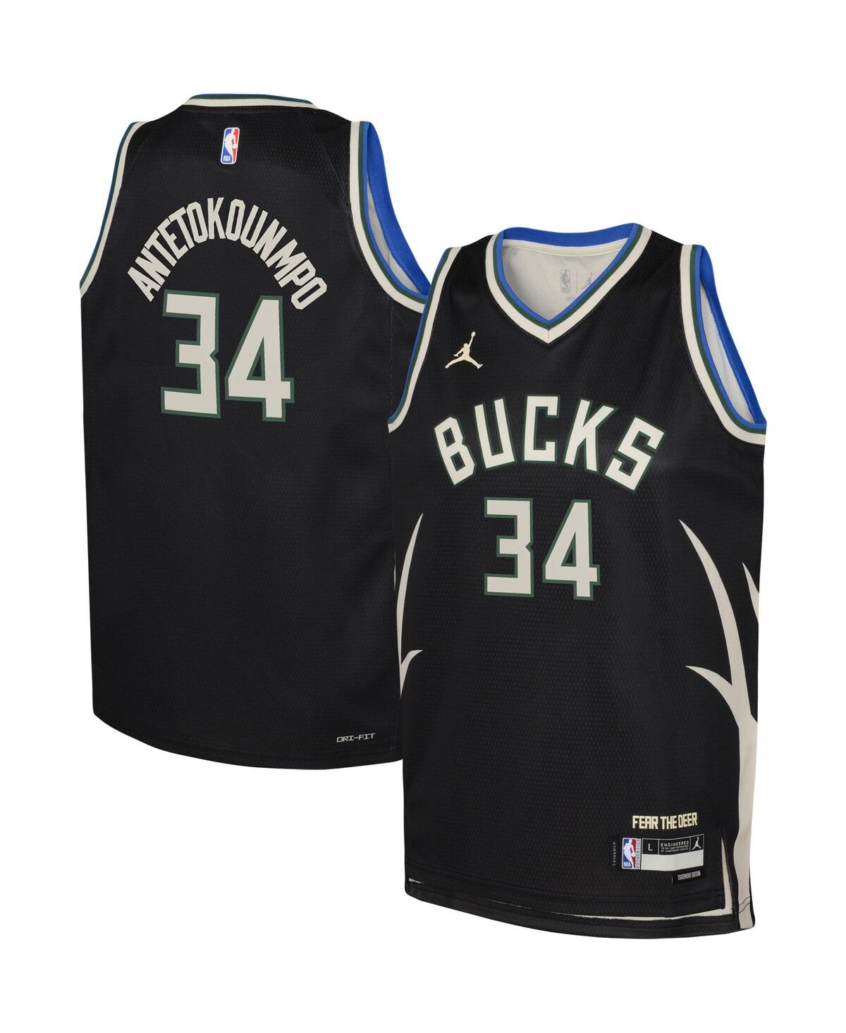 Big Boys Jordan Giannis AntetokounmpoMilwaukee Bucks Swingman Jersey - Statement Edition - Black