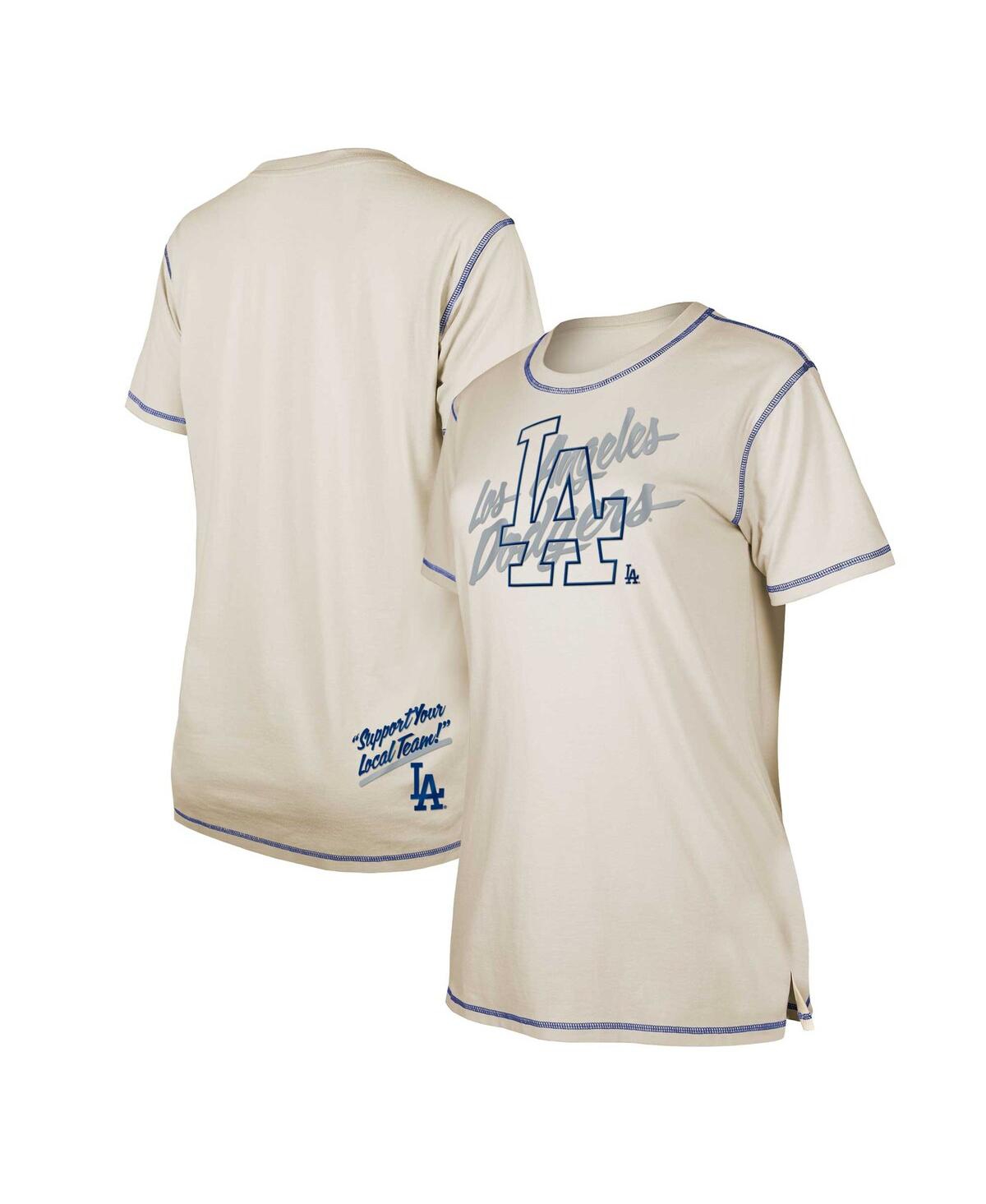 NEW ERA WOMEN'S NEW ERA WHITE LOS ANGELES DODGERS TEAM SPLIT T-SHIRT 