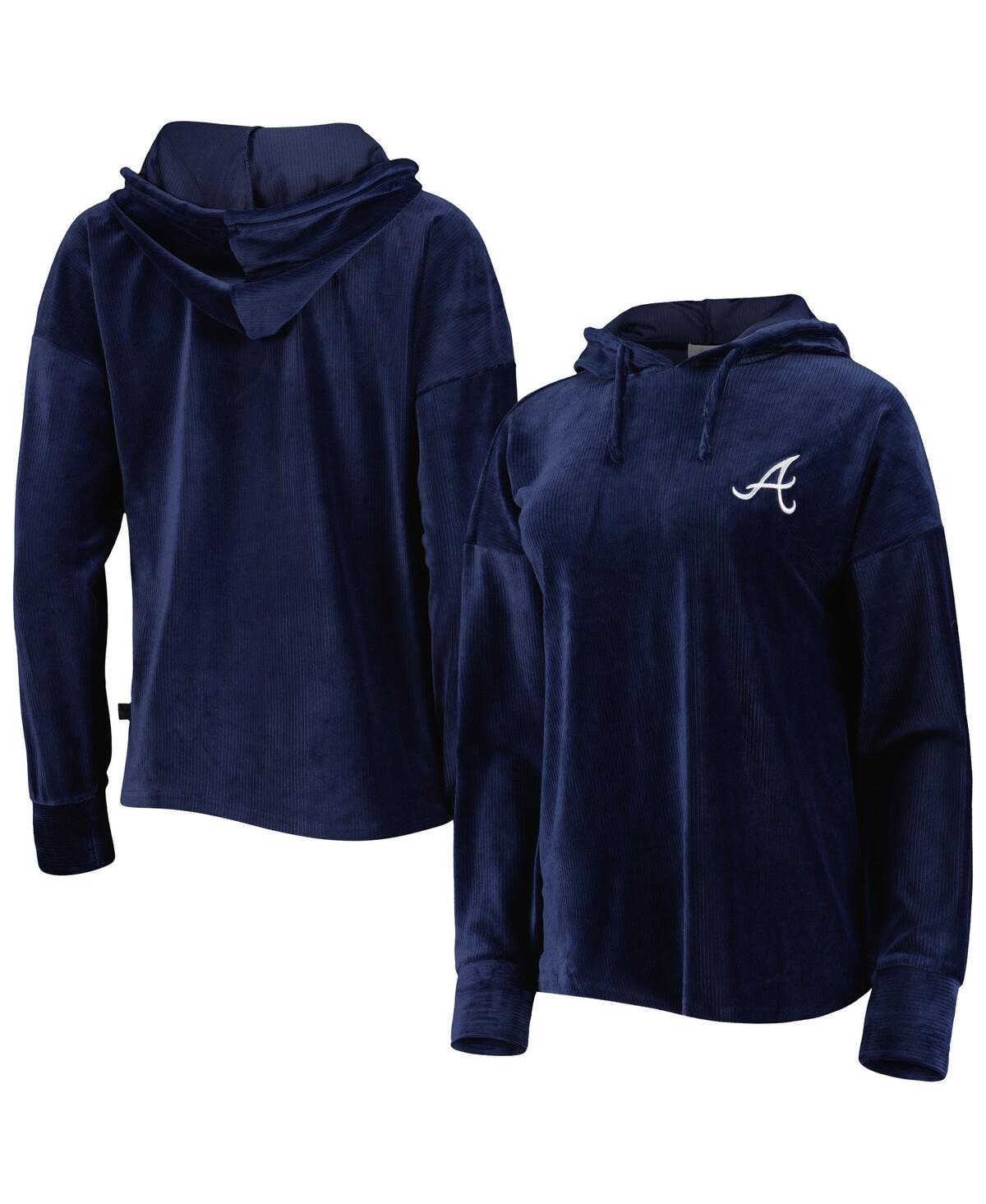 Touché Women's Touch Navy Atlanta Braves End Line Pullover Hoodie