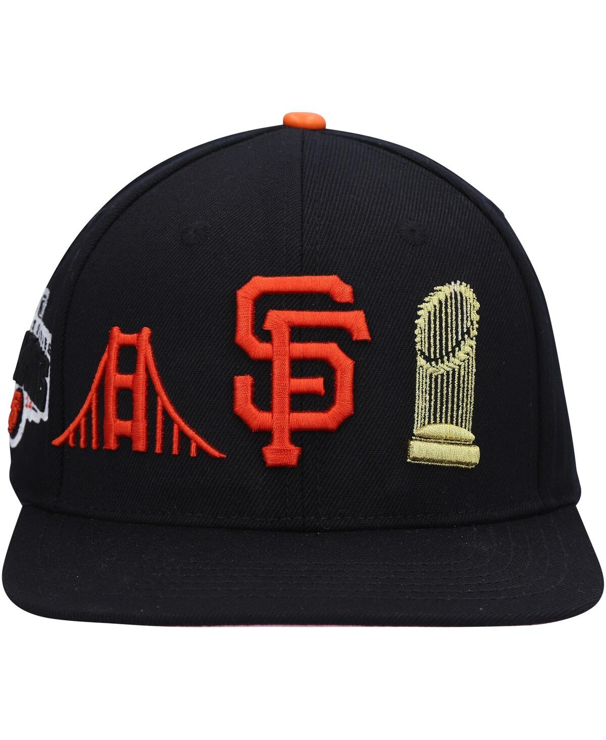 Men's Pro StandardSan Francisco Giants Double City Pink Undervisor Snapback Hat - Black