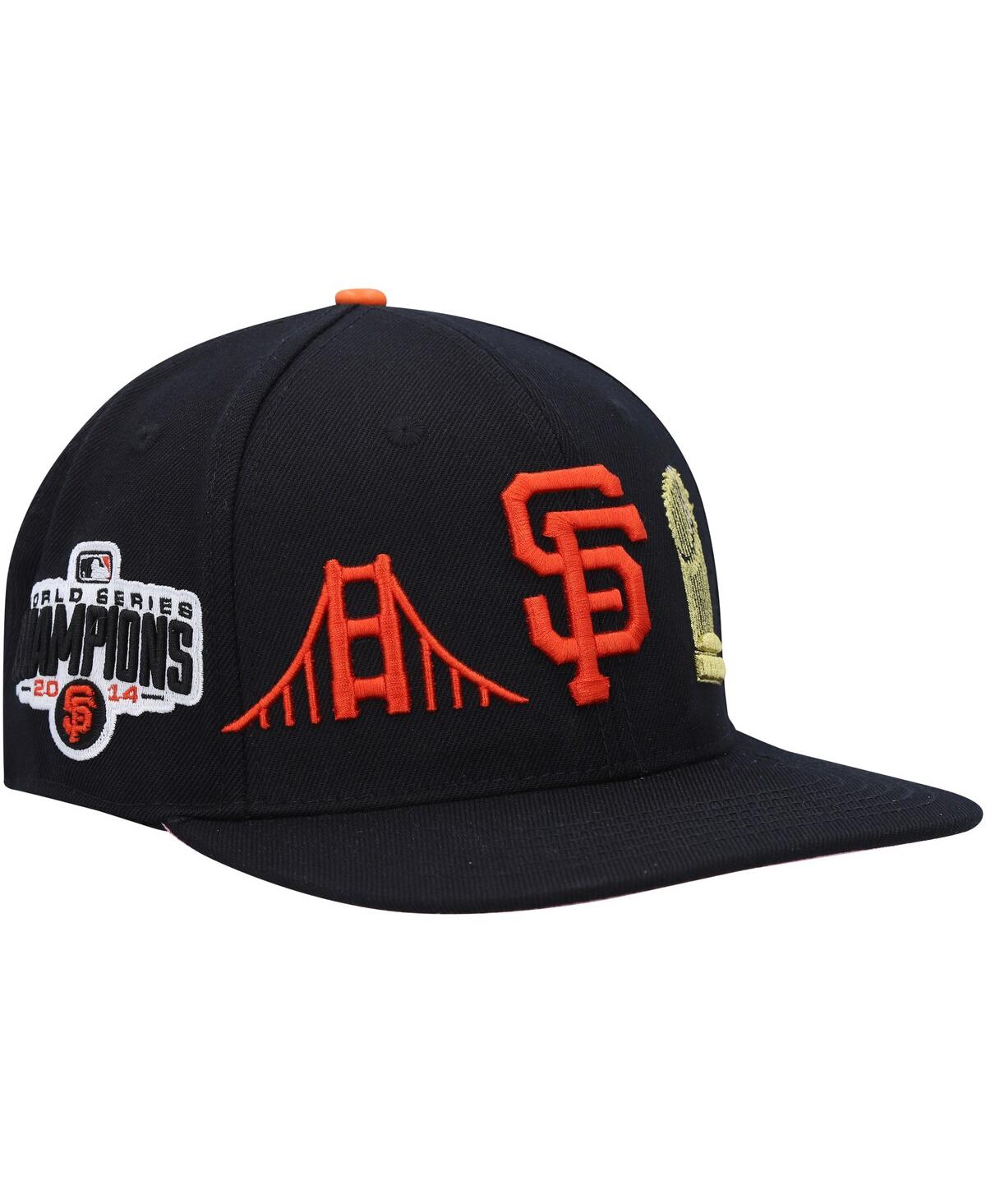 Men's Pro StandardSan Francisco Giants Double City Pink Undervisor Snapback Hat - Black