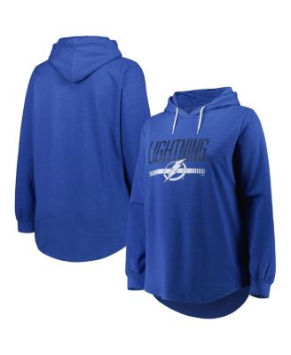 Women's Heather Blue Tampa Bay Lightning Plus Size Fleece Pullover Hoodie