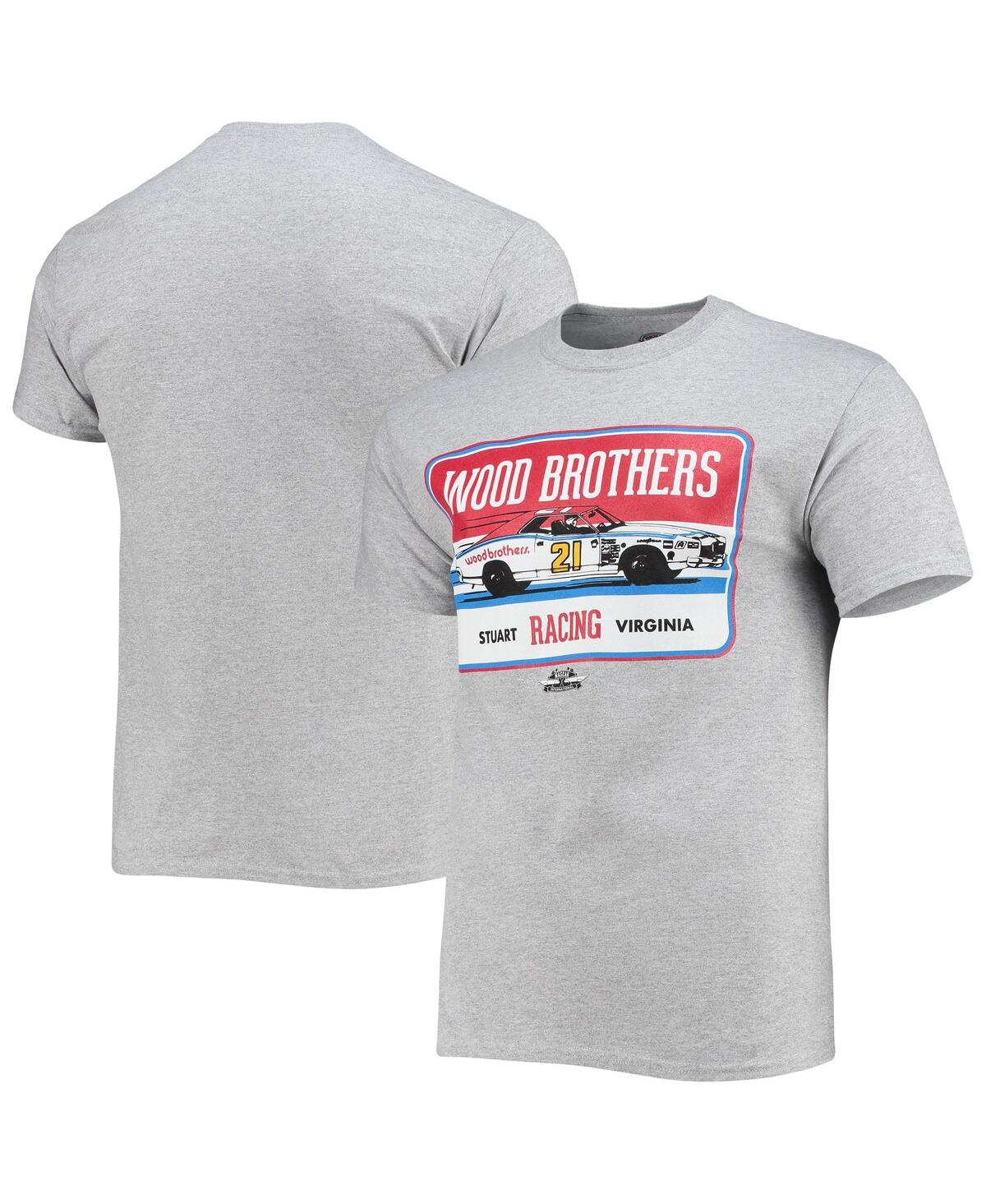 Men's Checkered Flag Sports Heathered Gray Wood Brothers Racing Vintage-Inspired T-shirt - Heathered Gray