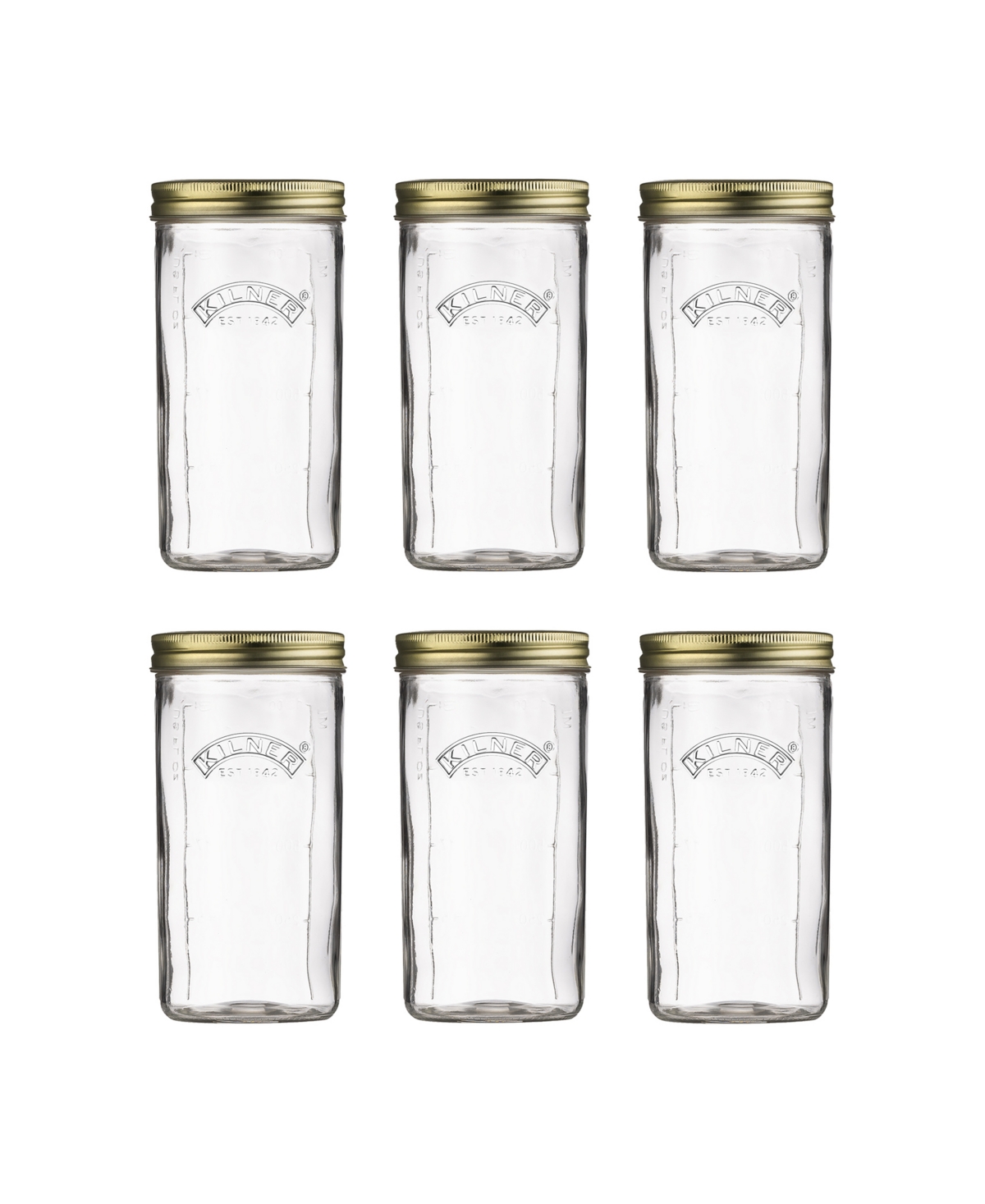 Wide Mouth Canning Jar 34 oz, Set of 6 - Clear