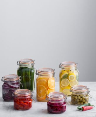 Square Clip Top Jar 17 oz, Set of 6