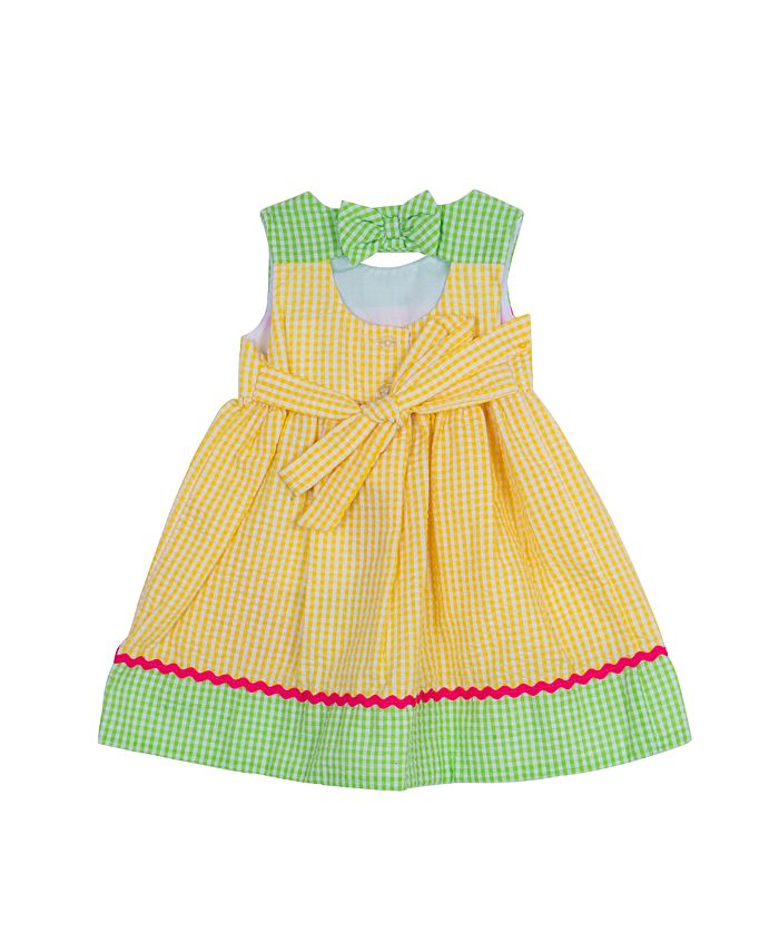 Rare Editions Baby Girls Check Flower Sleeveless Dress Set, 2 Piece ...