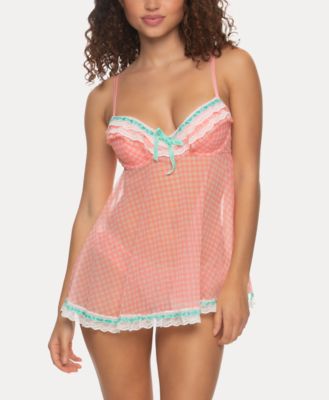 Women's Ruffles Galore Babydoll 2 Piece Lingerie Set