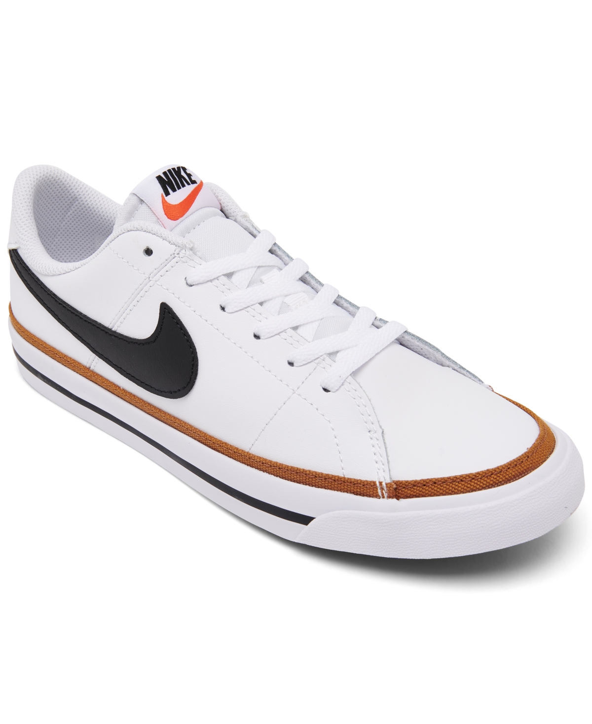Nike Big Kids Court Legacy Casual Sneakers From Finish Line In White,black