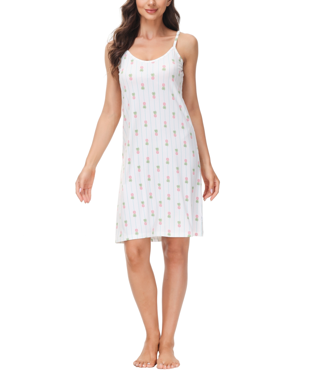 Echo Women's Printed Chemise Nightgown In Pineapple Stripe