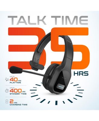 Wireless Computer Headset with USB Dongle and Headset Hook, Trucker Bluetooth Headset with Noise Canceling Microphone, 35Hrs talk time, Headset for Drivers, Office, Call Center Work - Black
