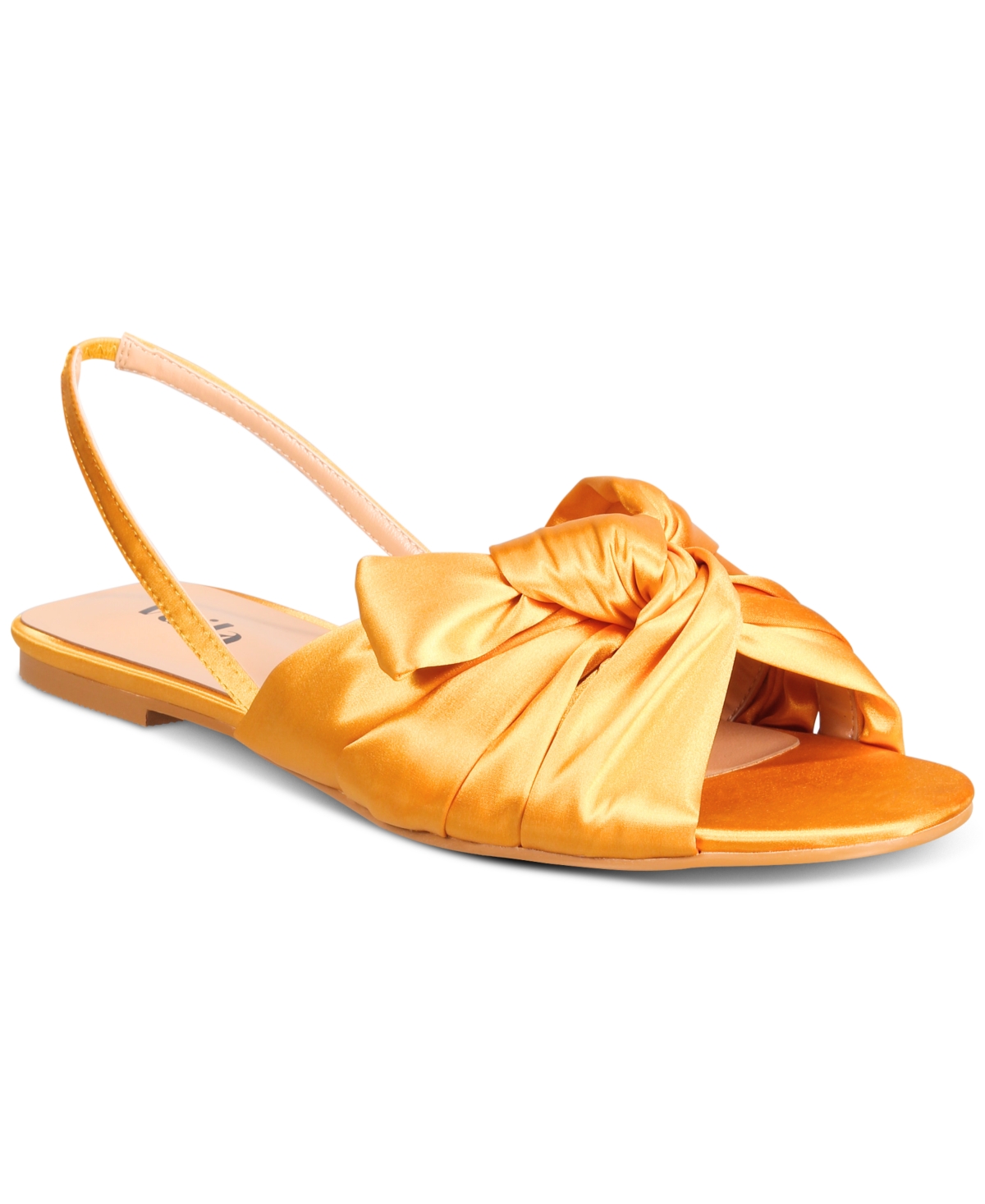 Women's Lila Puffy Knot Crisscross Slingback Flat Sandals-Extended sizes 9-14 - Marigold