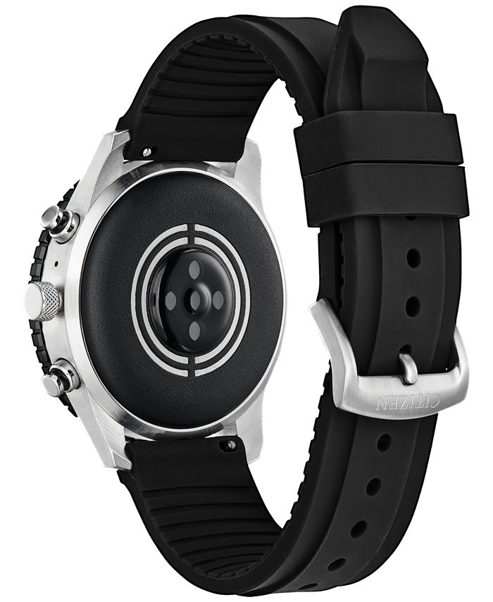Citizen Unisex CZ Smart Wear OS Black Silicone Strap Smart Watch 45mm ...