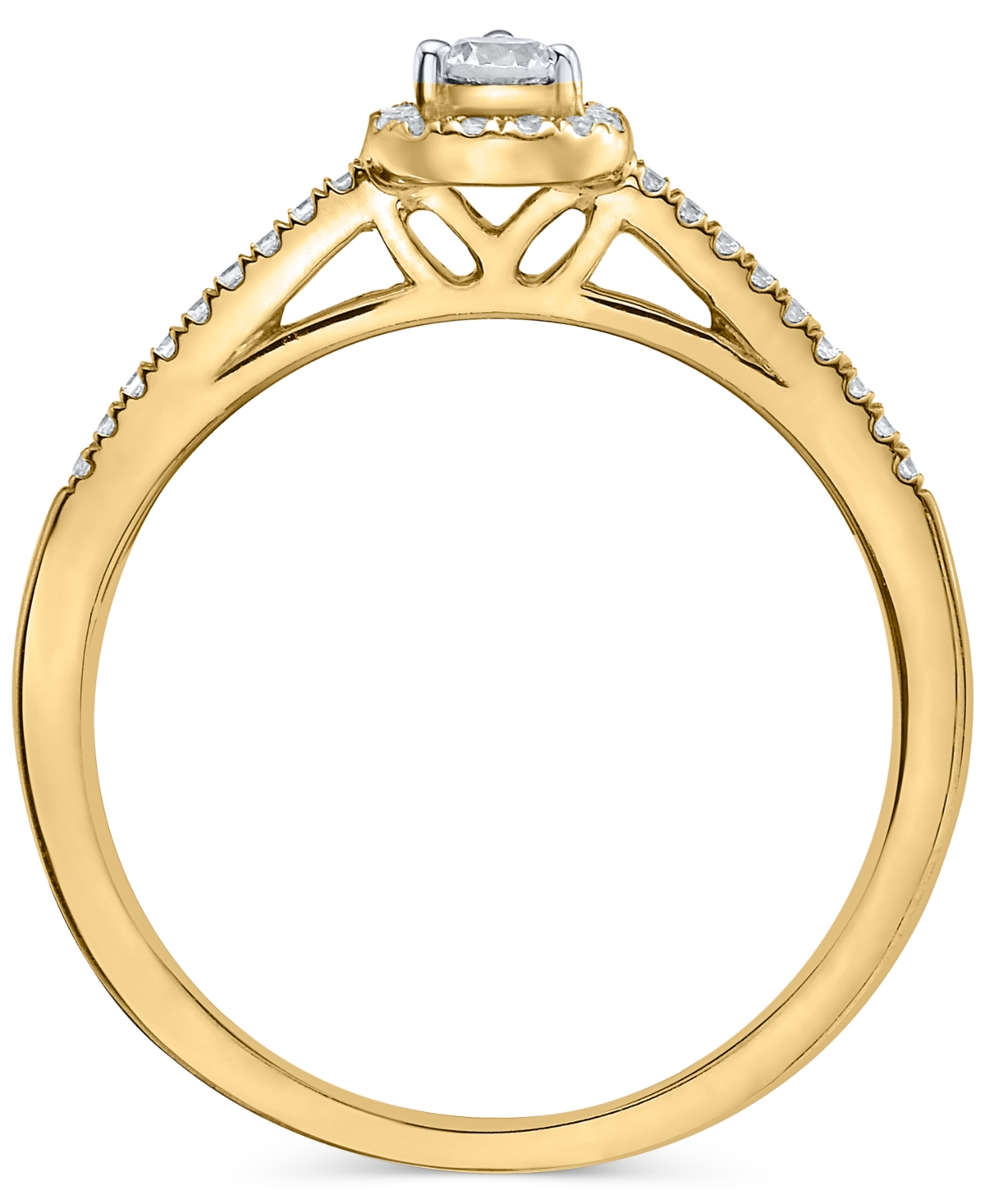 Diamond Teardrop Halo Engagement Ring (1/4 ct. t.w.) in 14k White, Yellow or Rose Gold