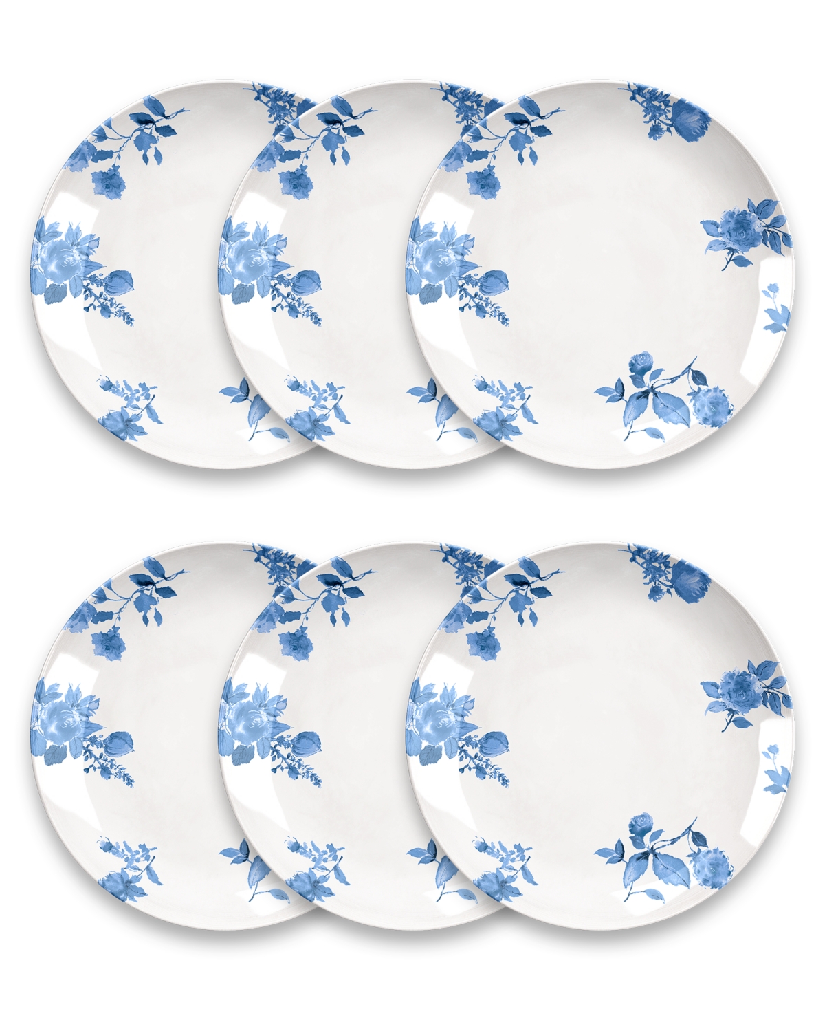 Cottage Floral Dinner Plate Set of 6 - Blue