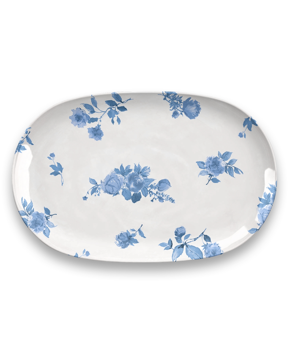 Shop Tarhong Cottage Floral Platter Large In Blue