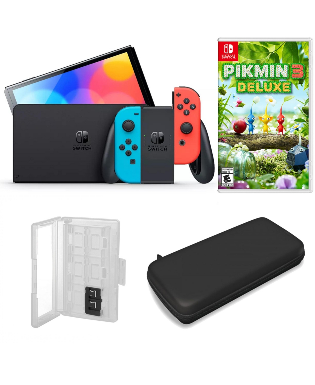 UPC 658580285920 product image for Nintendo Switch Oled in Neon with Pikmin 3 & Accessories | upcitemdb.com