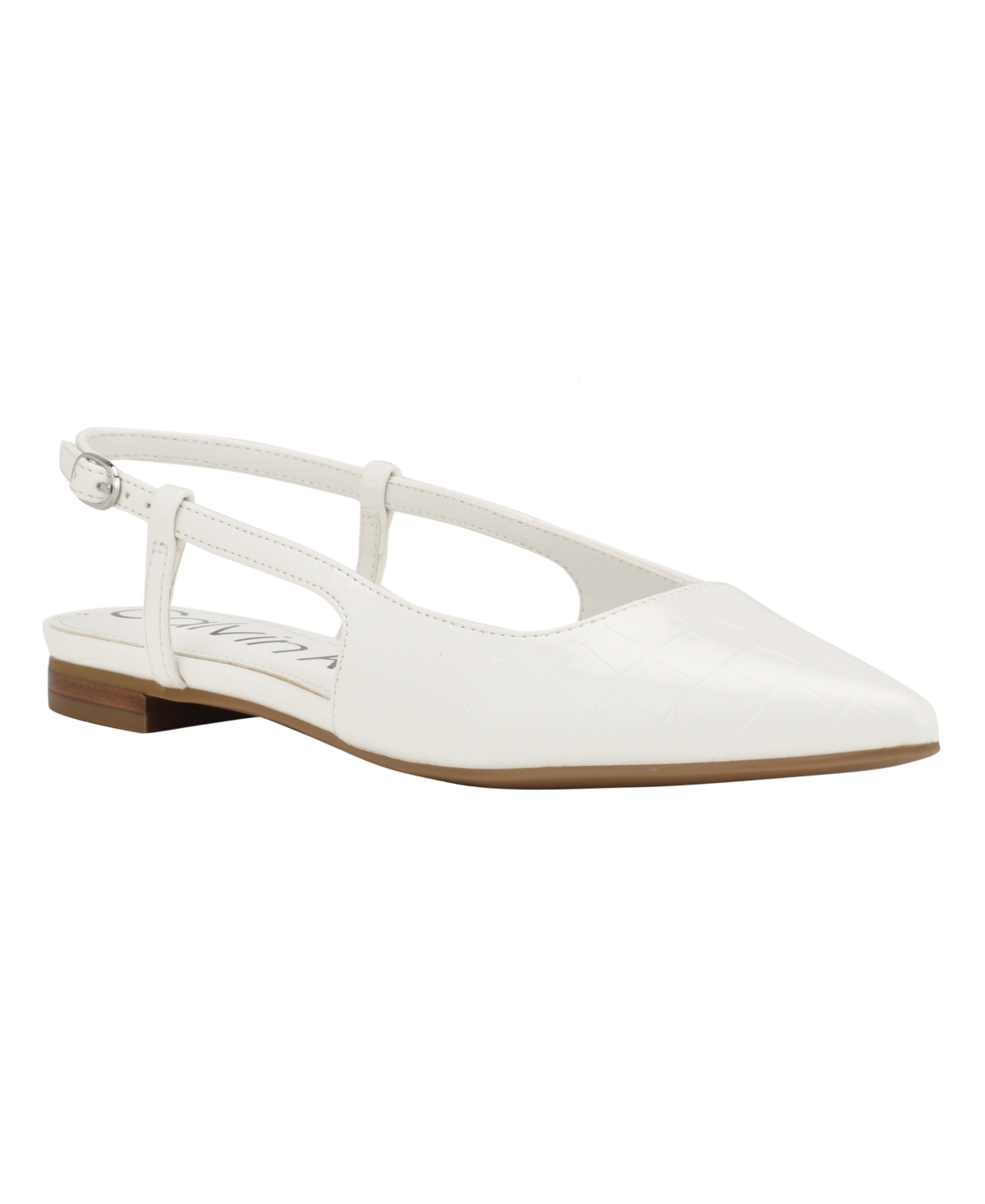 Calvin klein white flats shop