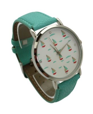 Soft Band Sailing Boats Dial Women Watch