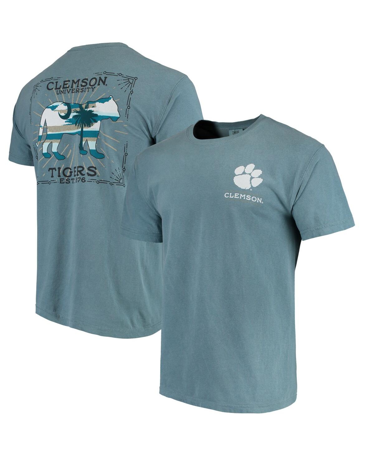 Men's Blue Clemson Tigers State Scenery Comfort Colors T-shirt - Blue
