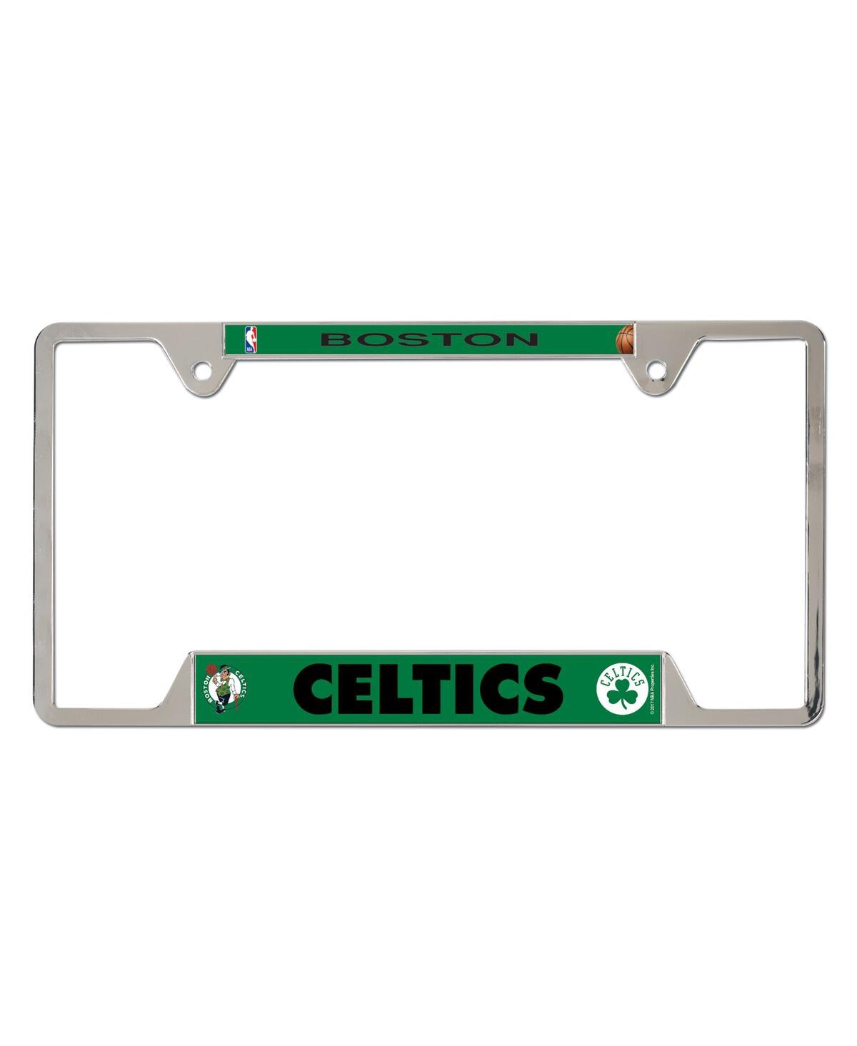 Wincraft Boston Celtics Chrome Plated Metal License Plate Frame In Silver