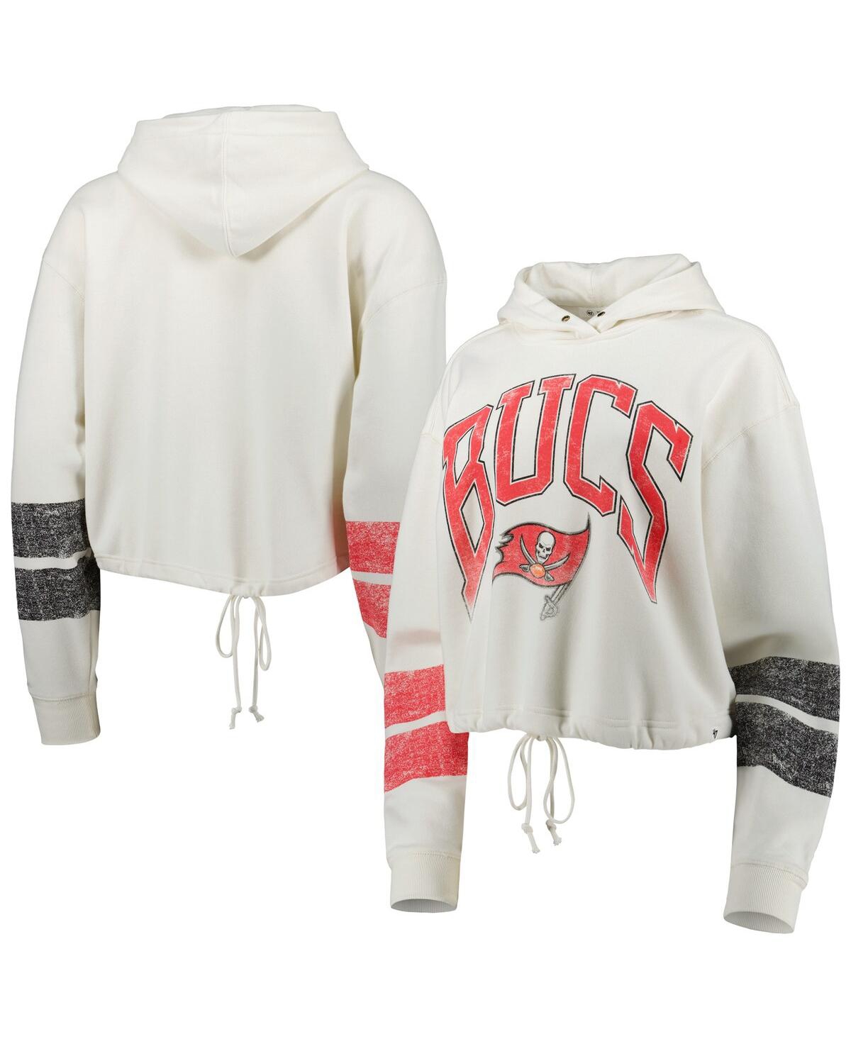 47 BRAND WOMEN'S '47 BRAND OATMEAL TAMPA BAY BUCCANEERS HARPER PULLOVER HOODIE 