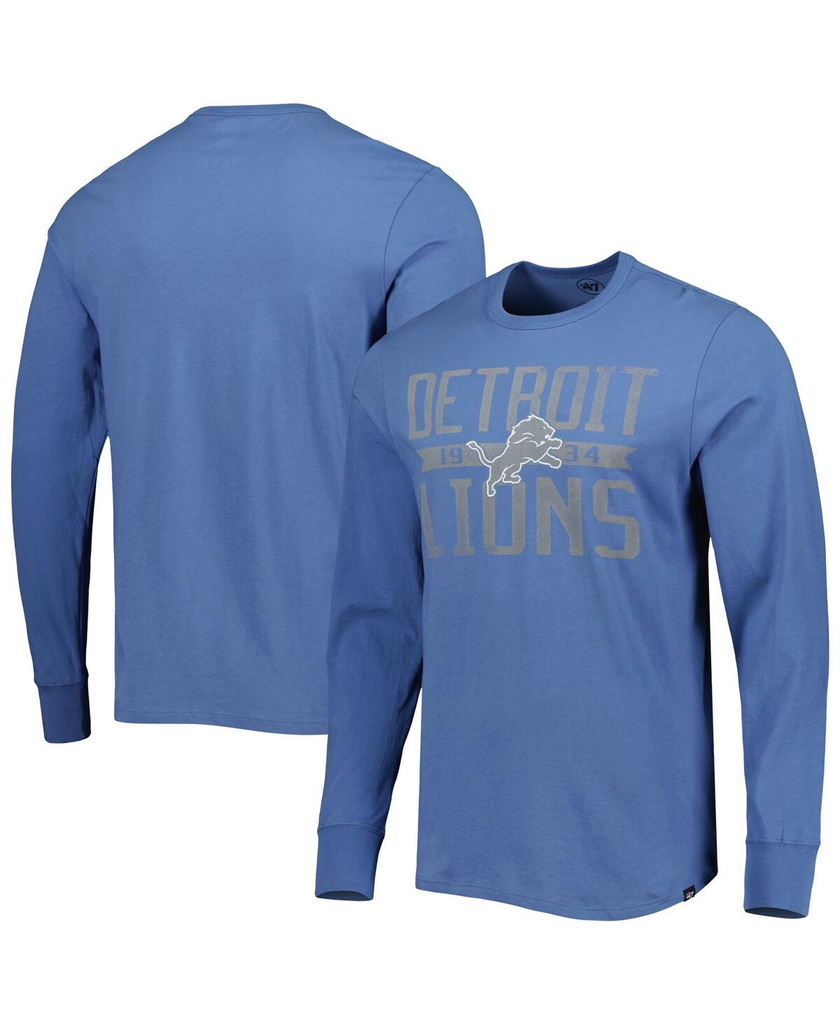 Shop 47 Brand Men's ' Blue Detroit Lions Brand Wide Out Franklin Long Sleeve T-shirt