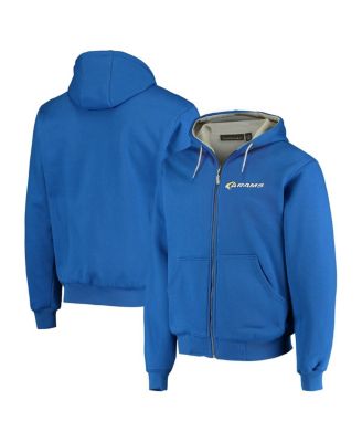 Men's Royal Los Angeles Rams Craftsman Thermal-Lined Full-Zip Hoodie