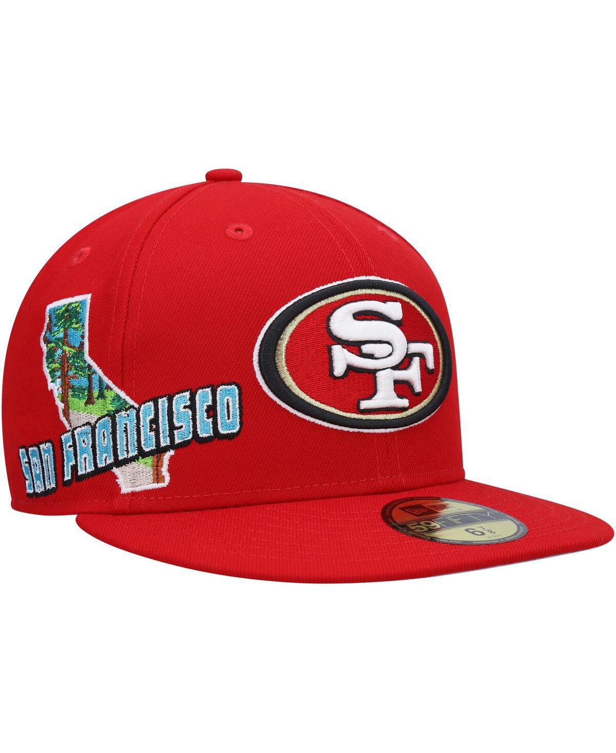 NEW ERA MEN'S NEW ERA SCARLET SAN FRANCISCO 49ERS STATEVIEW 59FIFTY FITTED HAT 