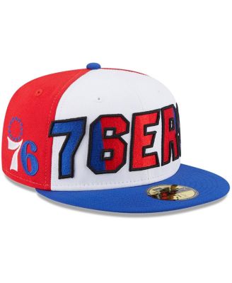 Men's White, Royal Philadelphia 76ers Back Half 9FIFTY Fitted Hat