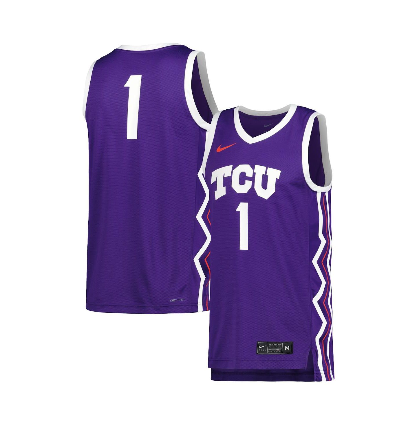 Мужской топ Nike Purple TCU Horned Frogs Replica Basketball Jersey — фото 2