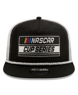 Men's Black, White Nascar Golfer Snapback Adjustable Hat