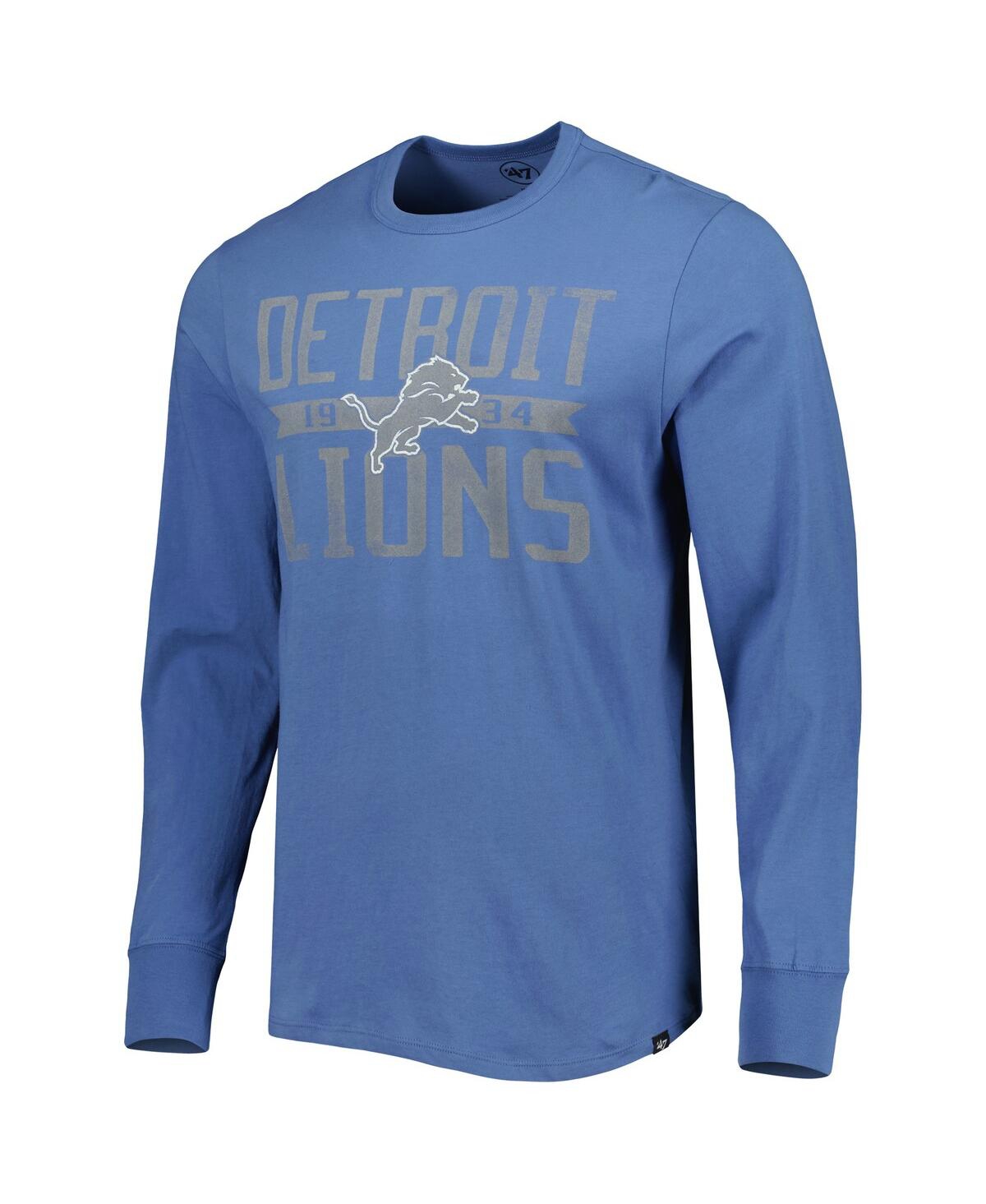 Shop 47 Brand Men's ' Blue Detroit Lions Brand Wide Out Franklin Long Sleeve T-shirt