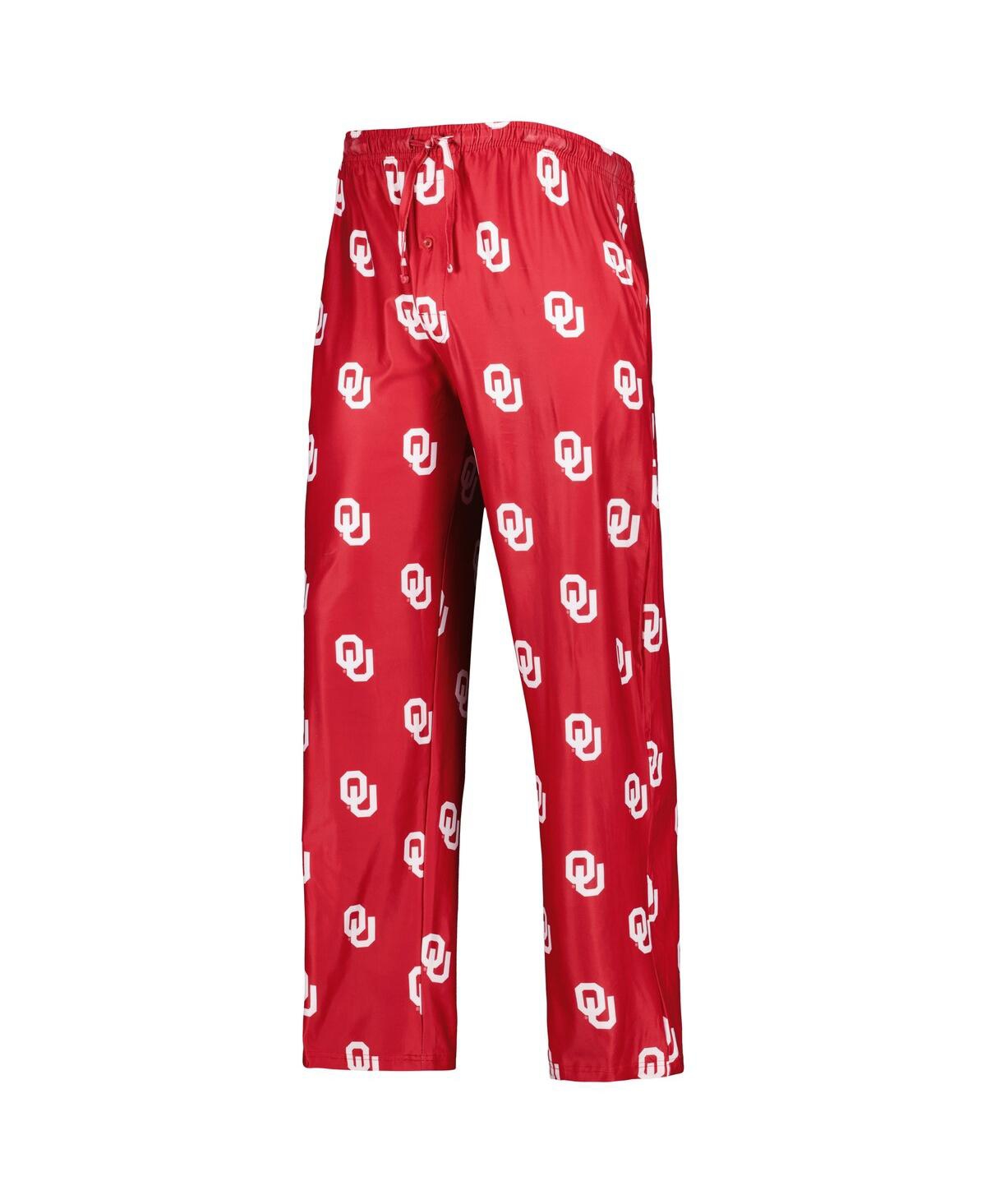 Concepts Sport Crimson Oklahoma Sooners Logo Flagship Allover Print Pants In Crimson